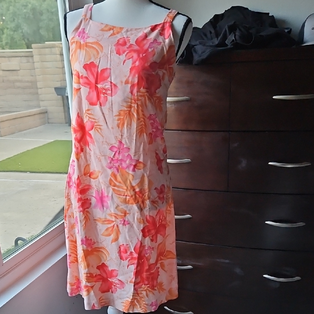 Coldwater Creek Vibrant Floral Midi Dress